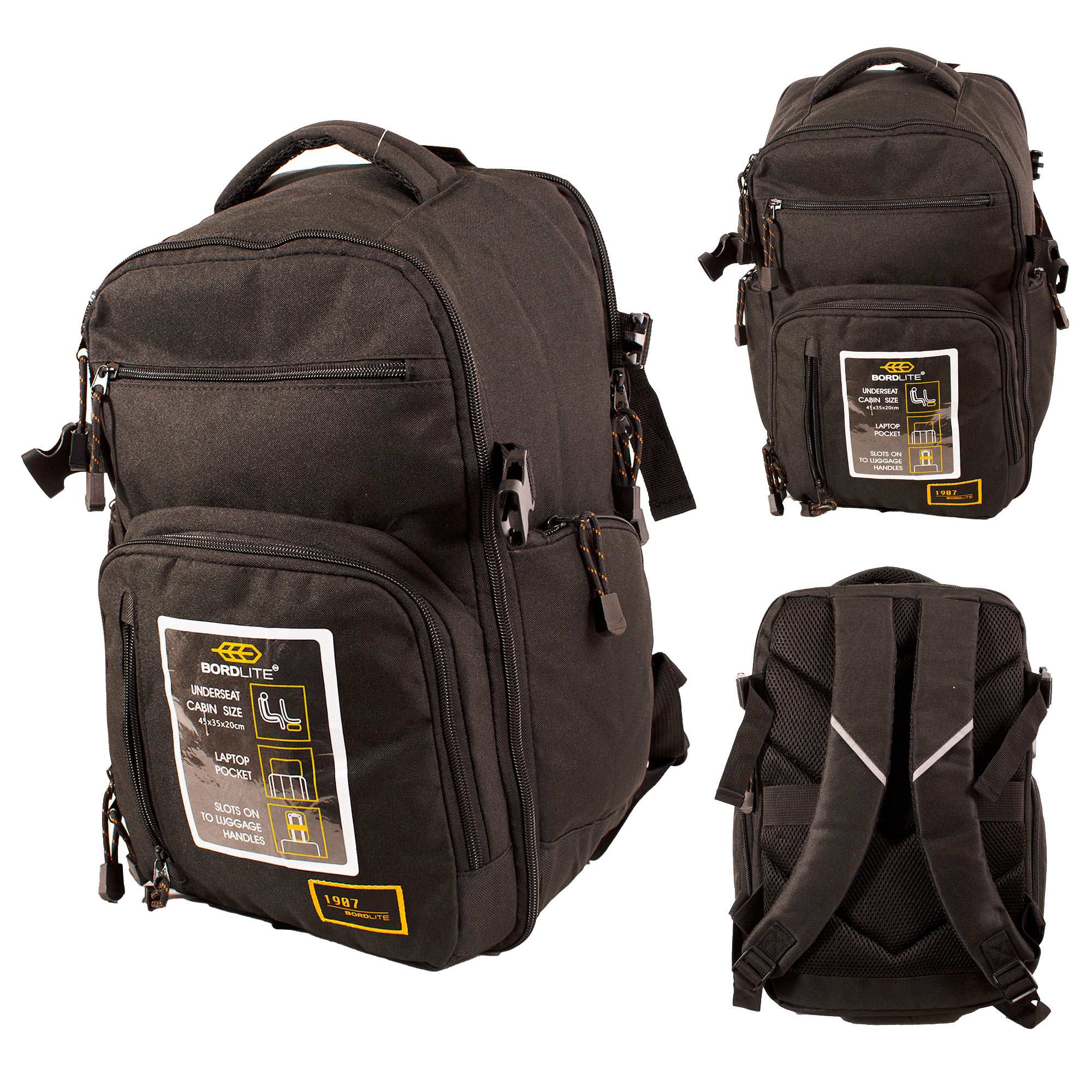 (image for) JBBP293 BLACK UNDERSEAT RYANAIR CABIN SIZE BACKPACK